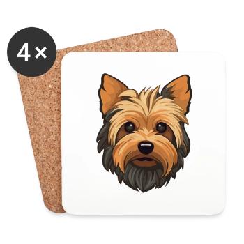 Silky Terrier Race De Chien Cartoon Kawaii Illustratio - Dessous de verre (lot de 4) - blanc - Devant