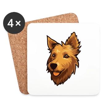 Australian Terrier Hunderasse Cartoon Kawaii Illust - Untersetzer (4er-Set) - Weiß - Vorne