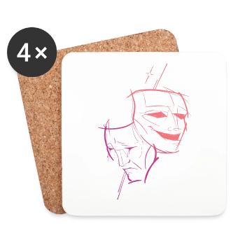 Theatre Masks - Coasters (set of 4) - white - Front