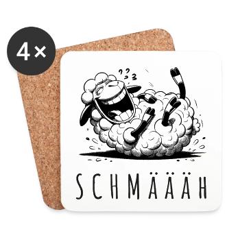 schmäh schmäääh schaf wortspiel witz joke - Untersetzer (4er-Set) - Weiß - Vorne