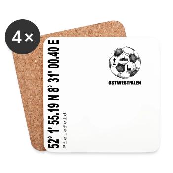 Koordinaten Bielefeld - Untersetzer (4er-Set) - Weiß - Vorne