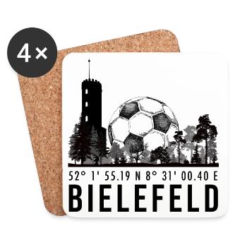 Koordinaten Bielefeld - Untersetzer (4er-Set) - Weiß - Vorne