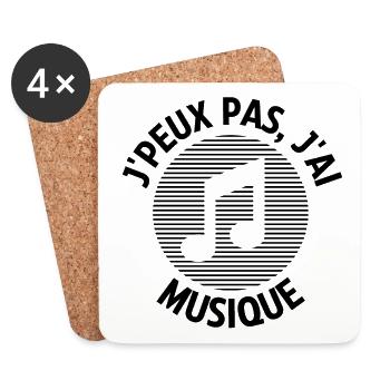 J peux pas j ai musique note - Dessous de verre (lot de 4) - blanc - Devant