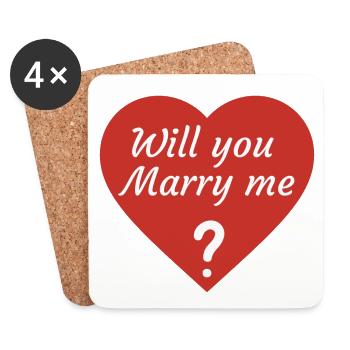 Will you marry me? - Coasters (set of 4) - white - Front