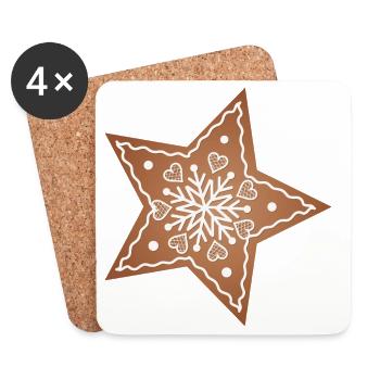 beautiful gingerbread star for christmas - Coasters (set of 4) - white - Front
