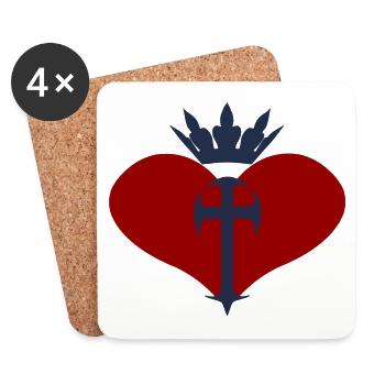 Gothic-herz, romantiker, kreuze, für mama - Untersetzer (4er-Set) - Weiß - Vorne