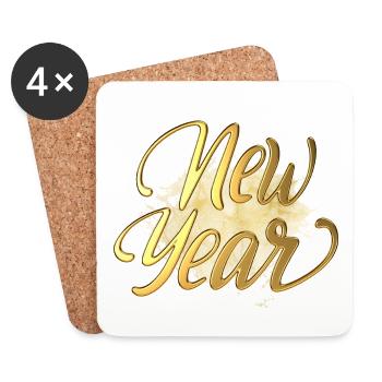 New Year - Untersetzer (4er-Set) - Weiß - Vorne
