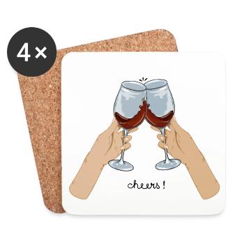 Cheers - Untersetzer (4er-Set) - Weiß - Vorne