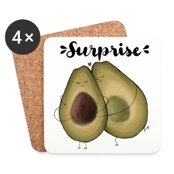 Surprise Avocado - Untersetzer (4er-Set) - Weiß - Vorne