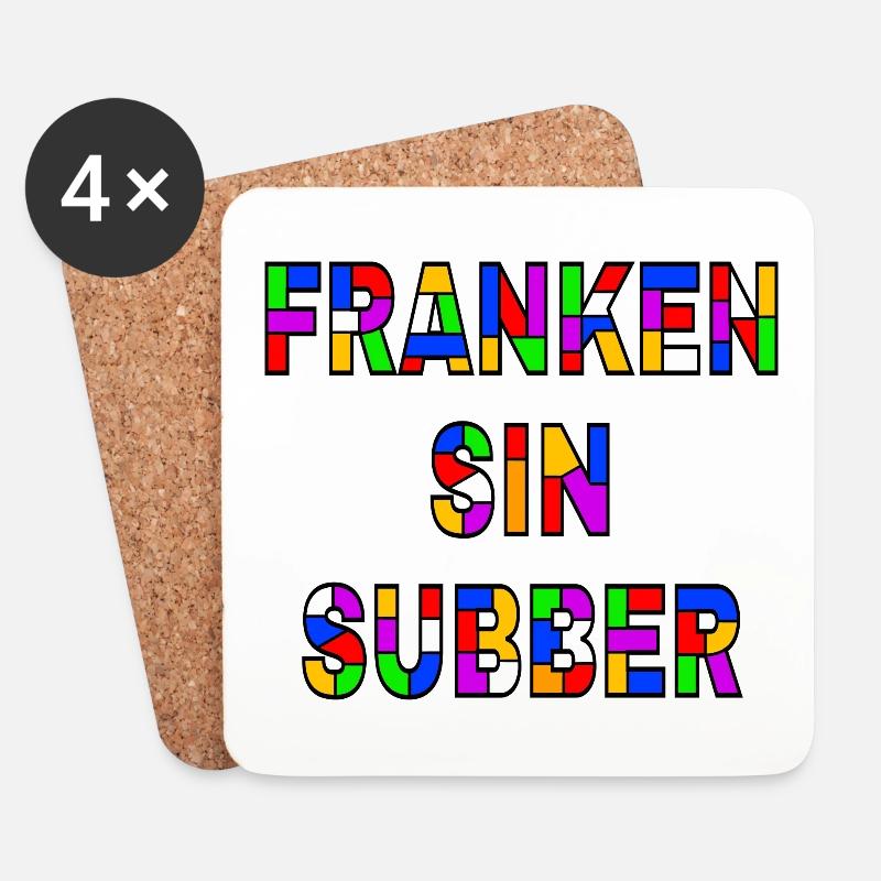 Franken sin Subber - fränkische Pop Art - Untersetzer (4er-Set) - Weiß