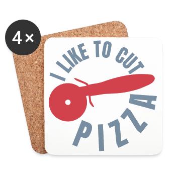 Funny Pizza Lover - Coasters (set of 4) - white - Front