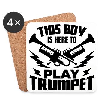 Trumpeter Boy - Coasters (set of 4) - white - Front