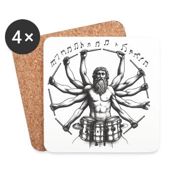 Schlagzeuger - Drummer of the Universe - Untersetzer (4er-Set) - Weiß - Vorne