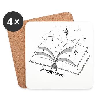 Book Love - Coasters (set of 4) - white - Front