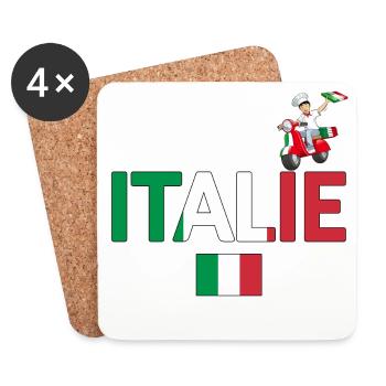 Italie - Dessous de verre (lot de 4) - blanc - Devant