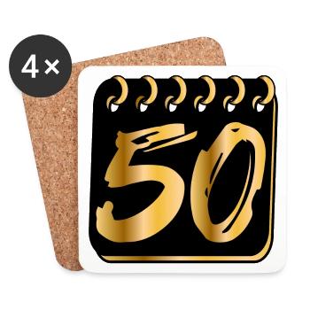 50 Jahre alt - FÜNFZIG Geburtstag - Untersetzer (4er-Set) - Weiß - Vorne