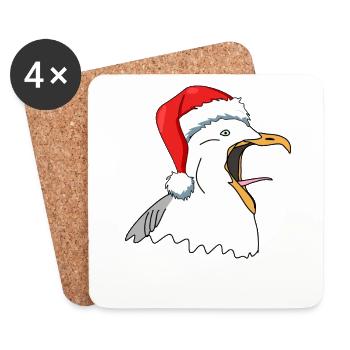 Mouette Noël - Dessous de verre (lot de 4) - blanc - Devant