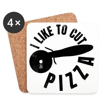Funny Pizza Lover Quote - Coasters (set of 4) - white - Front