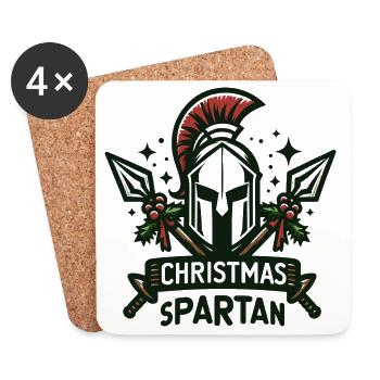 Spartan Christmas Muscle – Bodybuilding Gift - Coasters (set of 4) - white - Front