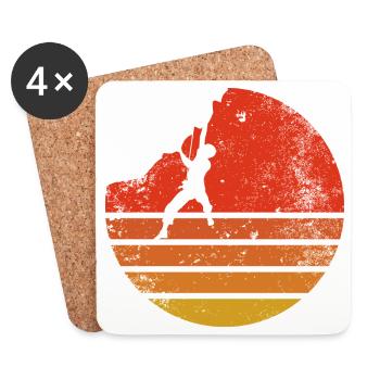 Randonneur au Retro Sunset - Dessous de verre (lot de 4) - blanc - Devant