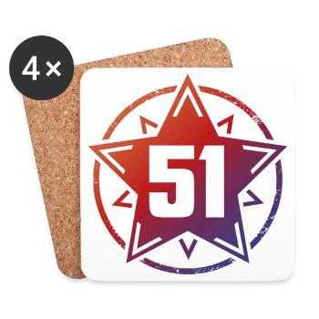 Super Star 51 - Dessous de verre (lot de 4) - blanc - Devant
