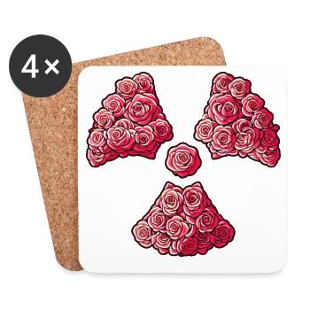 Radioactive Clover Roses Manip Radio Radiology - Coasters (set of 4) - white - Front