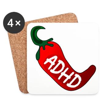 NEUORDIVERSITY ADHD PEPERONI - Coasters (set of 4) - white - Front