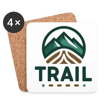 Trail Run – Cadeau Randonnée Trail - Dessous de verre (lot de 4) - blanc - Devant