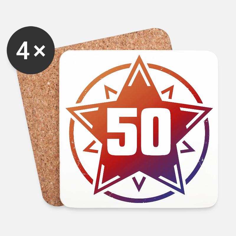 Super Star 50 - Untersetzer (4er-Set) - Weiß