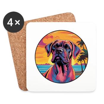 Alpine Mastiff Dog Breed Colorful Cartoon Watercol - Coasters (set of 4) - white - Front