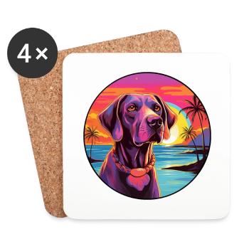 Bruno Jura Hund Rasse Bunte Karikatur Wasserc - Untersetzer (4er-Set) - Weiß - Vorne