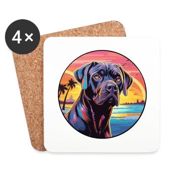 Cane Corso Dog Breed Colorful Cartoon Watercolor - Coasters (set of 4) - white - Front