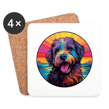 Bouvier Des Ardennes Race De Chien Coloré Cartoon Wa - Dessous de verre (lot de 4) - blanc - Devant
