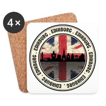 Insigne Union de la Skyline d’Édimbourg - Dessous de verre (lot de 4) - blanc - Devant
