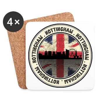 Union Jack City Skyline Stamp - Coasters (set of 4) - white - Front