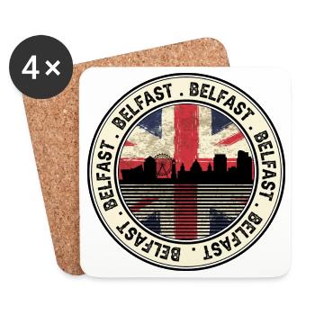 Médaillon de l’Union Jack de Belfast - Dessous de verre (lot de 4) - blanc - Devant