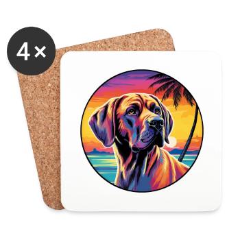 Spanischer Mastiff Hund Rasse Bunte Karikatur Waterco - Untersetzer (4er-Set) - Weiß - Vorne