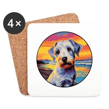 Sealyham Terrier Dog Breed Colorful Cartoon Waterc - Coasters (set of 4) - white - Front