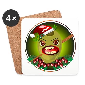WEIHNACHTEN DARTS - Untersetzer (4er-Set) - Weiß - Vorne