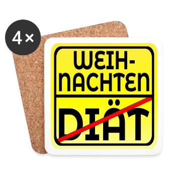 WEIHNACHTSESSEN - DIÄT ABNEHMEN SPRÜCHE LUSTIG - Untersetzer (4er-Set) - Weiß - Vorne