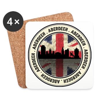 Union Jack Skyline Aberdeen Emblème - Dessous de verre (lot de 4) - blanc - Devant
