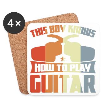 Ce garçon sait jouer de la guitare - Dessous de verre (lot de 4) - blanc - Devant