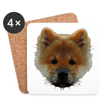 sweater mit hündchen, chow chow welpe - Untersetzer (4er-Set) - Weiß - Vorne