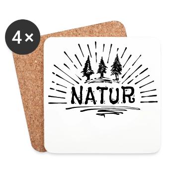 Nature Saying Camping Hikers Holiday Campsite - Coasters (set of 4) - white - Front