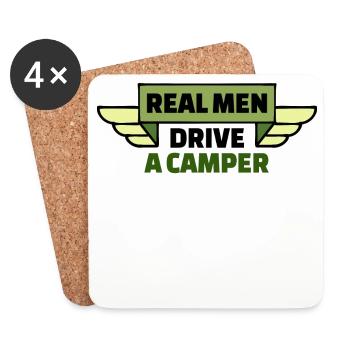 Camper Camping Déclaration Wanderer Vacances en camping-car - Dessous de verre (lot de 4) - blanc - Devant