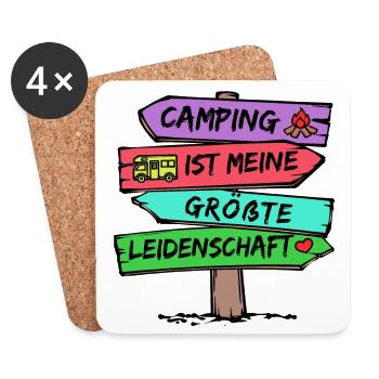 Campingplatz Camping Wanderer Wohnmobil Statement - Untersetzer (4er-Set) - Weiß - Vorne