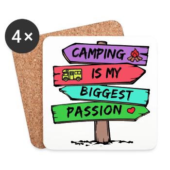 Camping Statement Caravan Camper Holiday Hikers - Coasters (set of 4) - white - Front