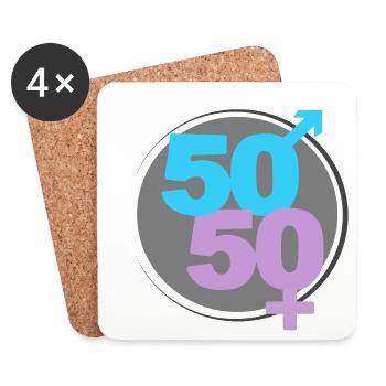 50/50 - Dessous de verre (lot de 4) - blanc - Devant