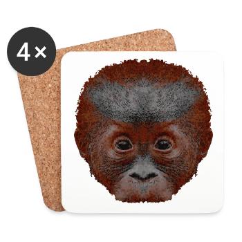 orangutan baby, affengesicht - Untersetzer (4er-Set) - Weiß - Vorne