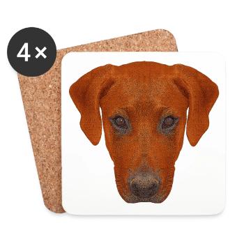 haustierkleidung herren, rhodesian ridgeback - Untersetzer (4er-Set) - Weiß - Vorne